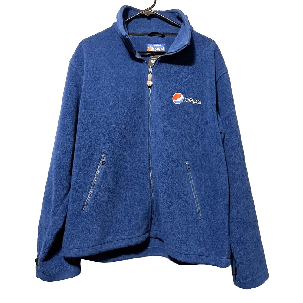 Pepsi Fleece Jacket Coat Adult Large Full Zip Employee Gear Pockets Aramark